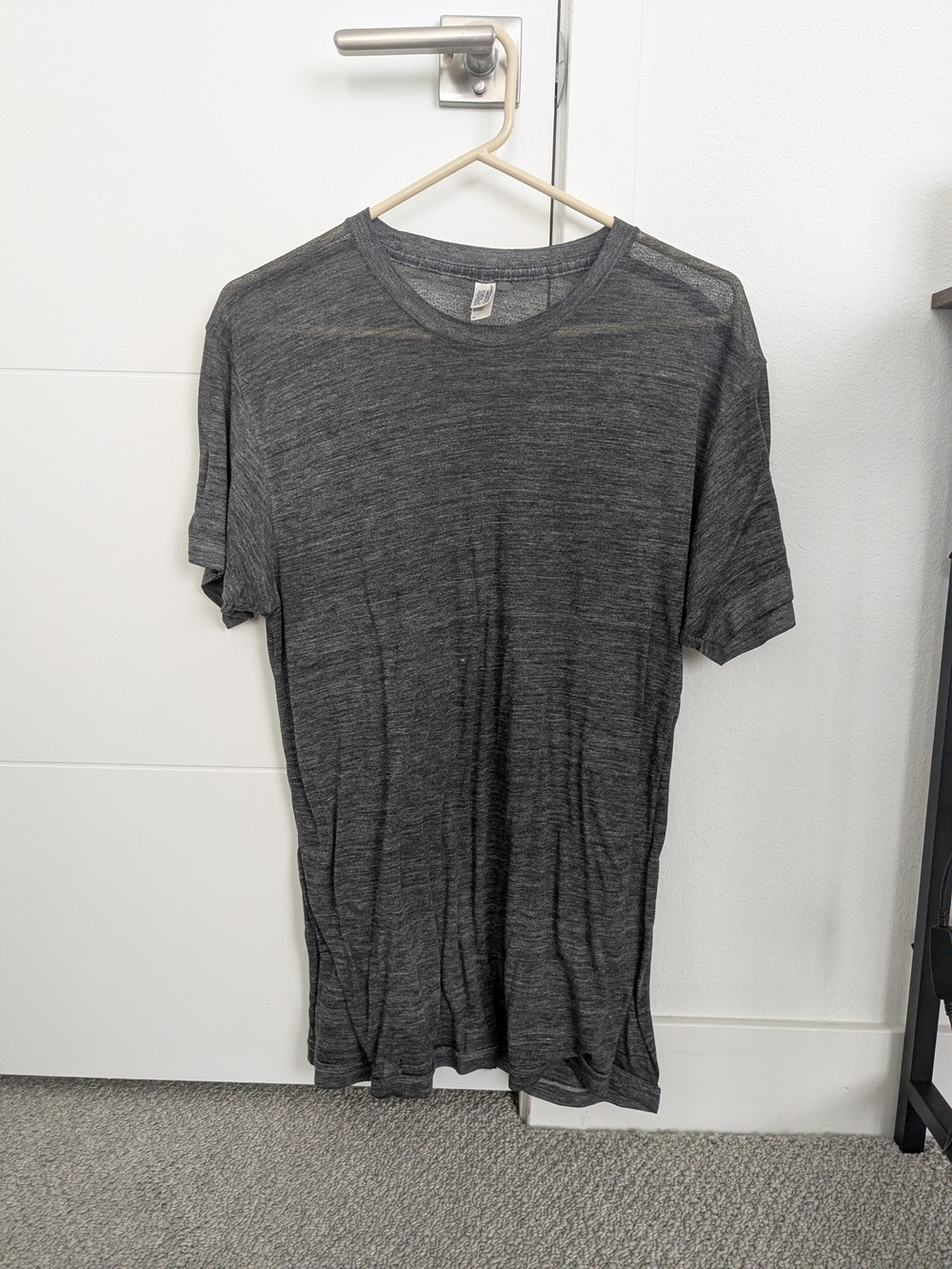 American Apparel Men's Heather Grey Crew Neck Tee